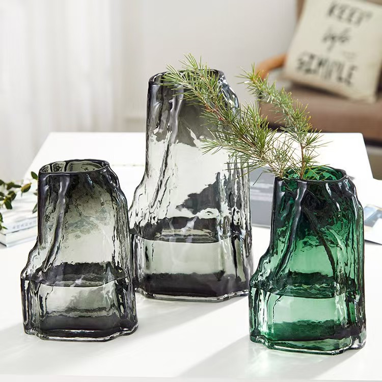 중국식 인공 암석 유리 스테인드 글라스 꽃병