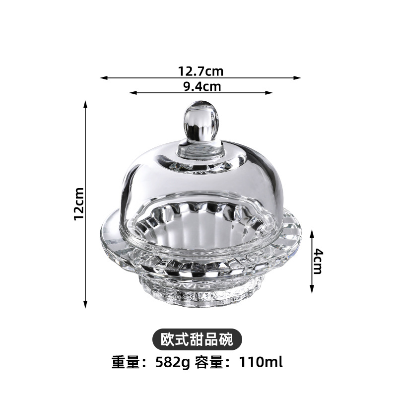 뚜껑이 달린 가정용 투명 유리 새 둥지 그릇