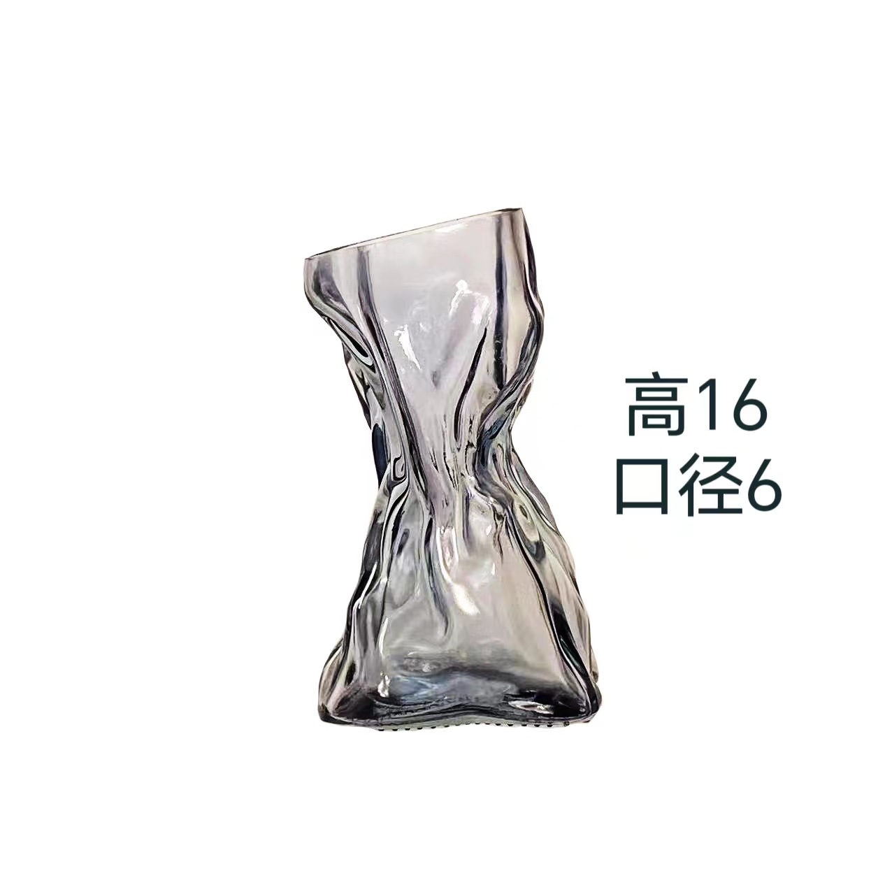 플리츠 디자인 유리 머니백 꽃병